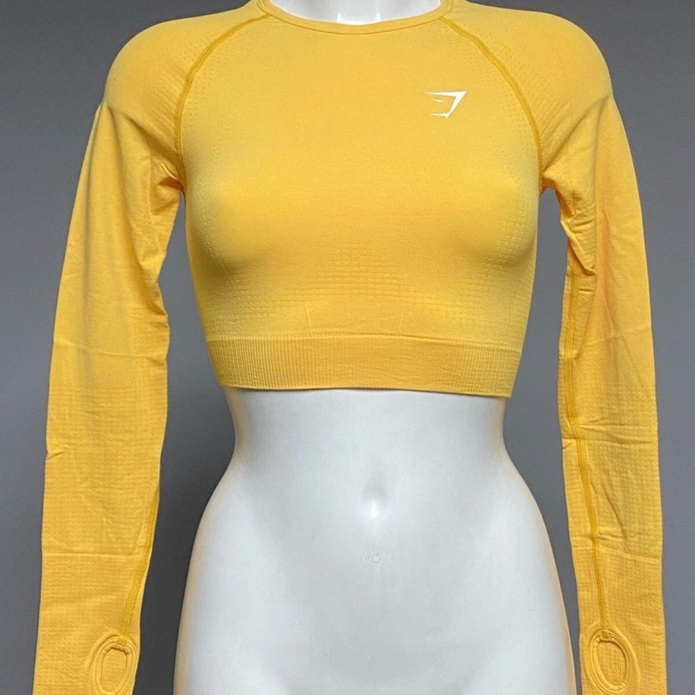 Gymshark Bright Yellow Long Sleeve Crop Top